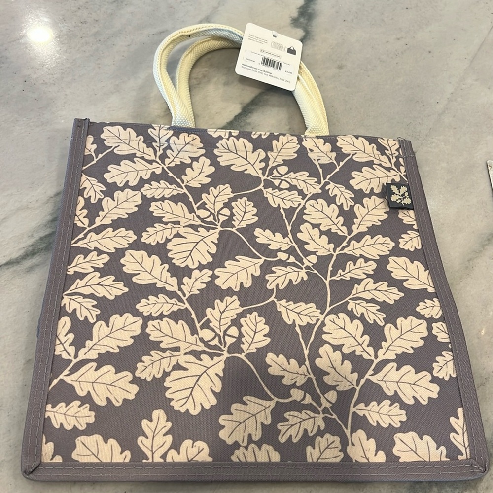 National Trust oak leaf bag. Midnight blue color. BNWT. Recycled